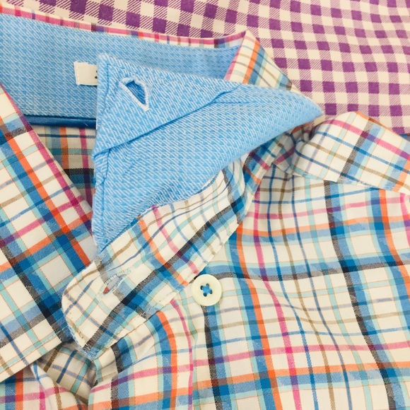 Bugatchi Plaid Dress Shirt - M - Picture 4 of 6
